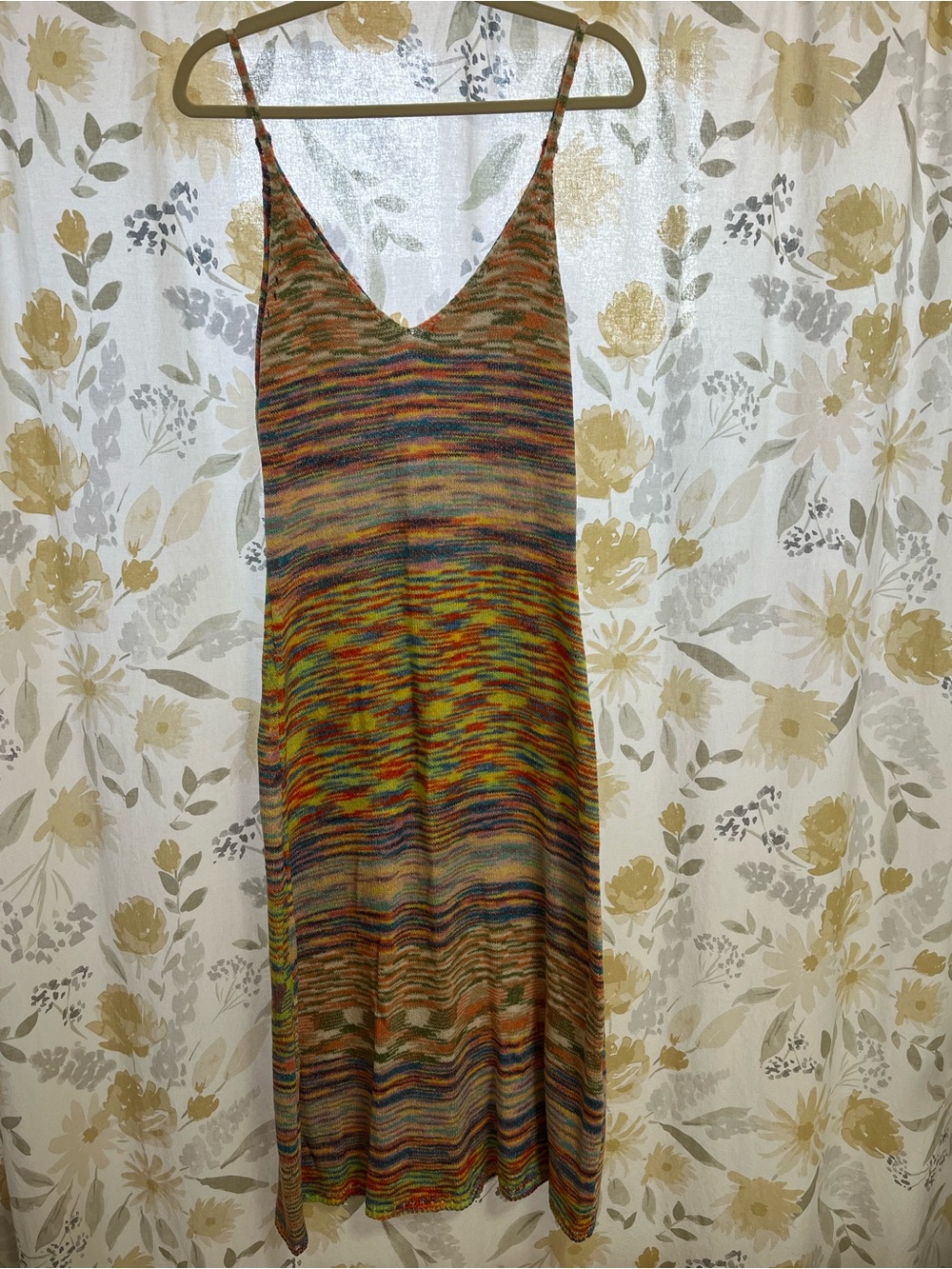 Fate Multicolor Striped Knit Midi Slip Dress